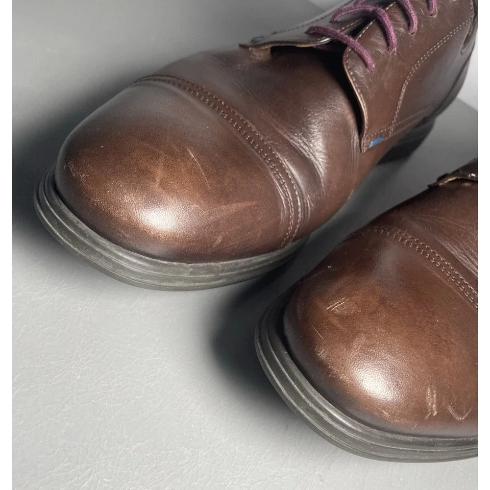 PS by Paul Smith Men's Brown Leather Cap-Toe Derby Dress Shoes US12 / EU 45